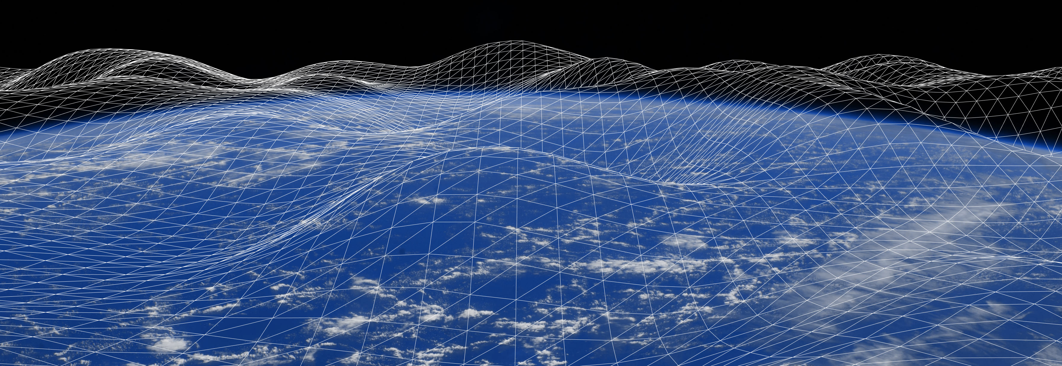 Earth from space, with data fabric