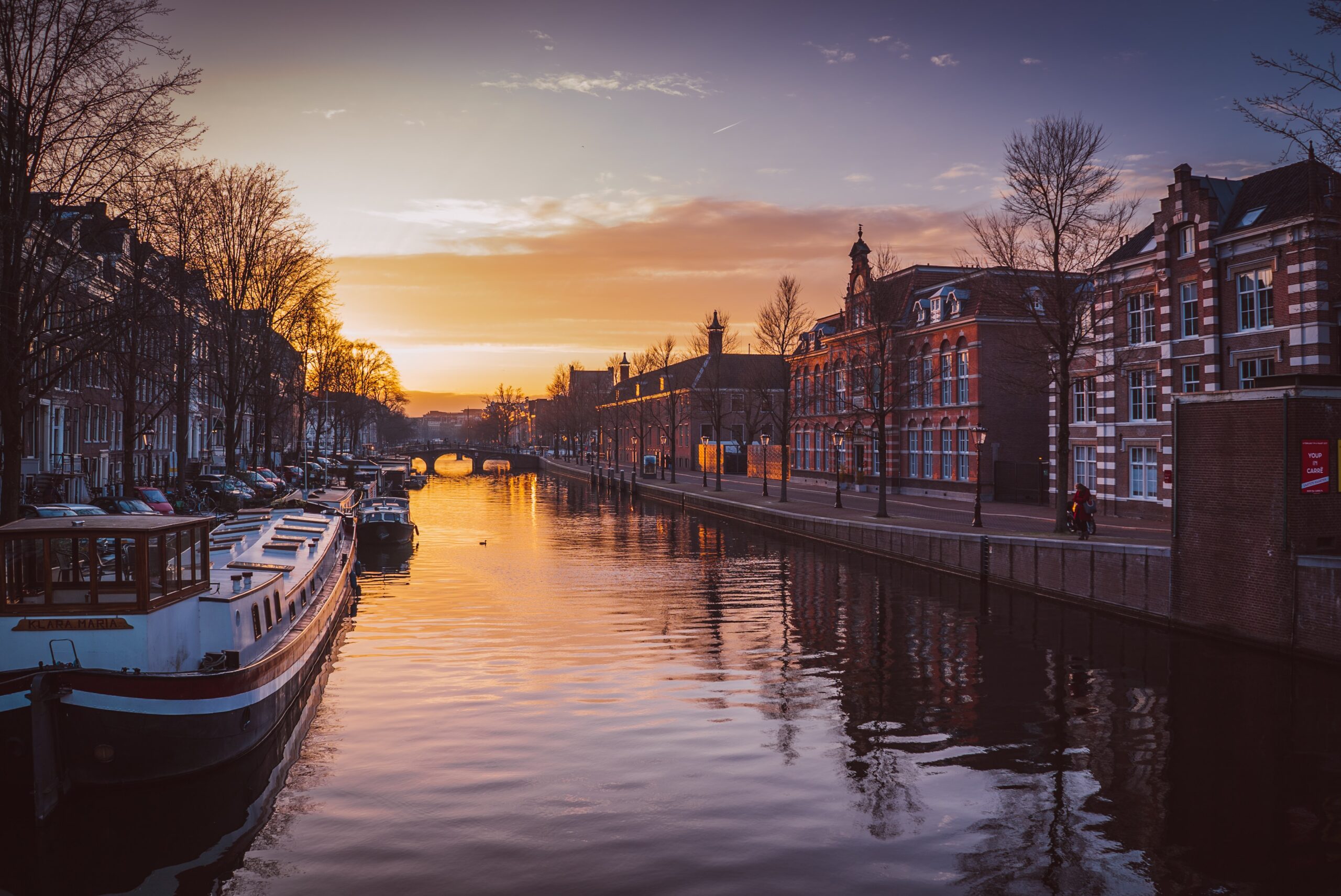 Photo of a canal in Amsterdam